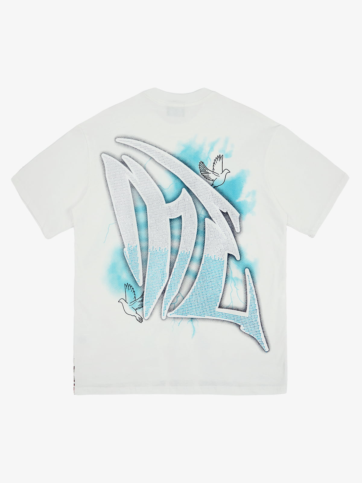 Retro Street Peace Dove Angel Rhinestone T-Shirt
