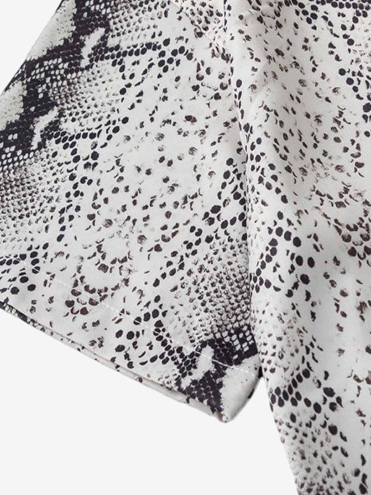 Street Snake Print Short-Sleeved Floral Shirt - image 3
