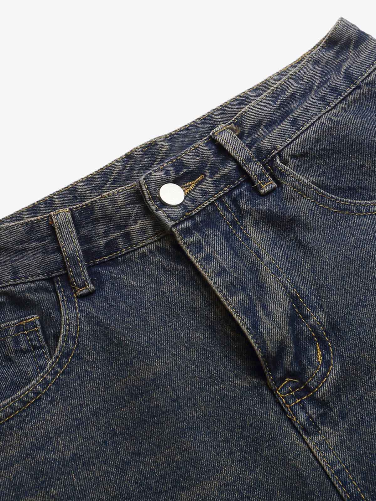 Cartoon patch jeans – waistband close-up | XoKool