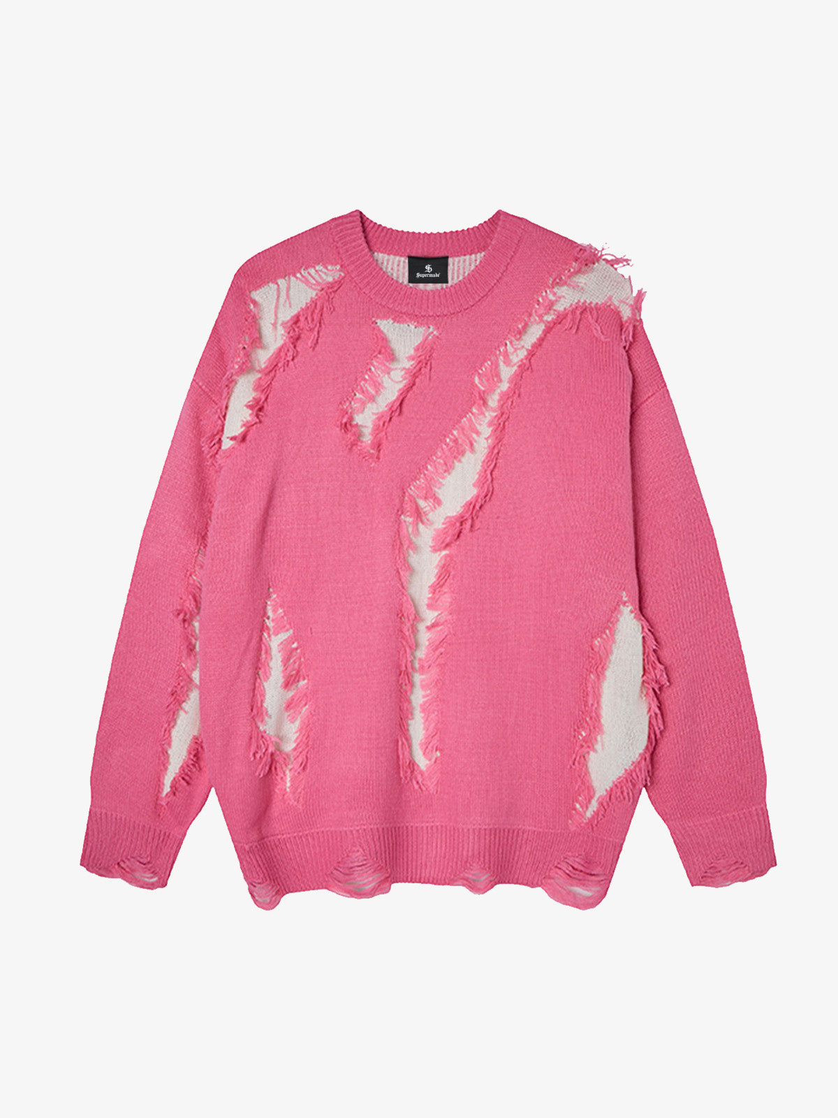 Vintage Street Distressed Ripped Knit Sweater