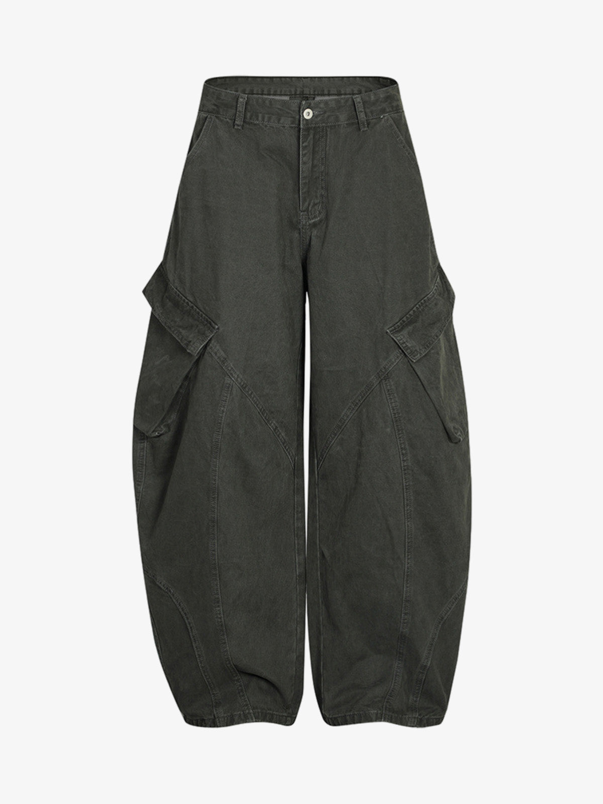 Patchwork Multi-Pocket Workwear Casual Machete Pants - Dark Gray