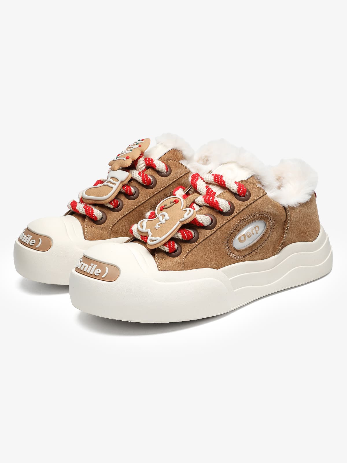 Street Chunky Velvet-Lined Canvas Sneakers