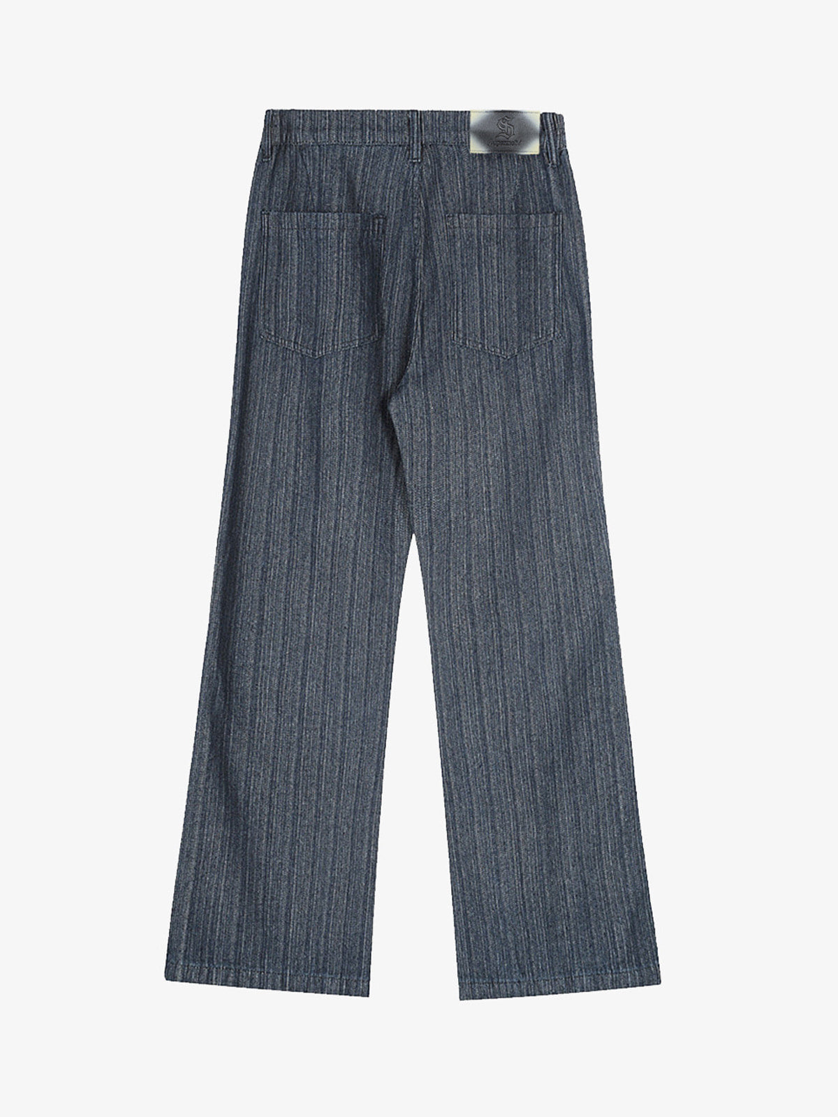 Vintage Denim Striped Texture Flare Jeans