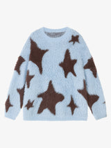 Fun Star Jacquard Sweater Crew Neck Sweater