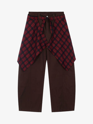 Plaid Decorative Patchwork Loose Pants - thumbnail 9