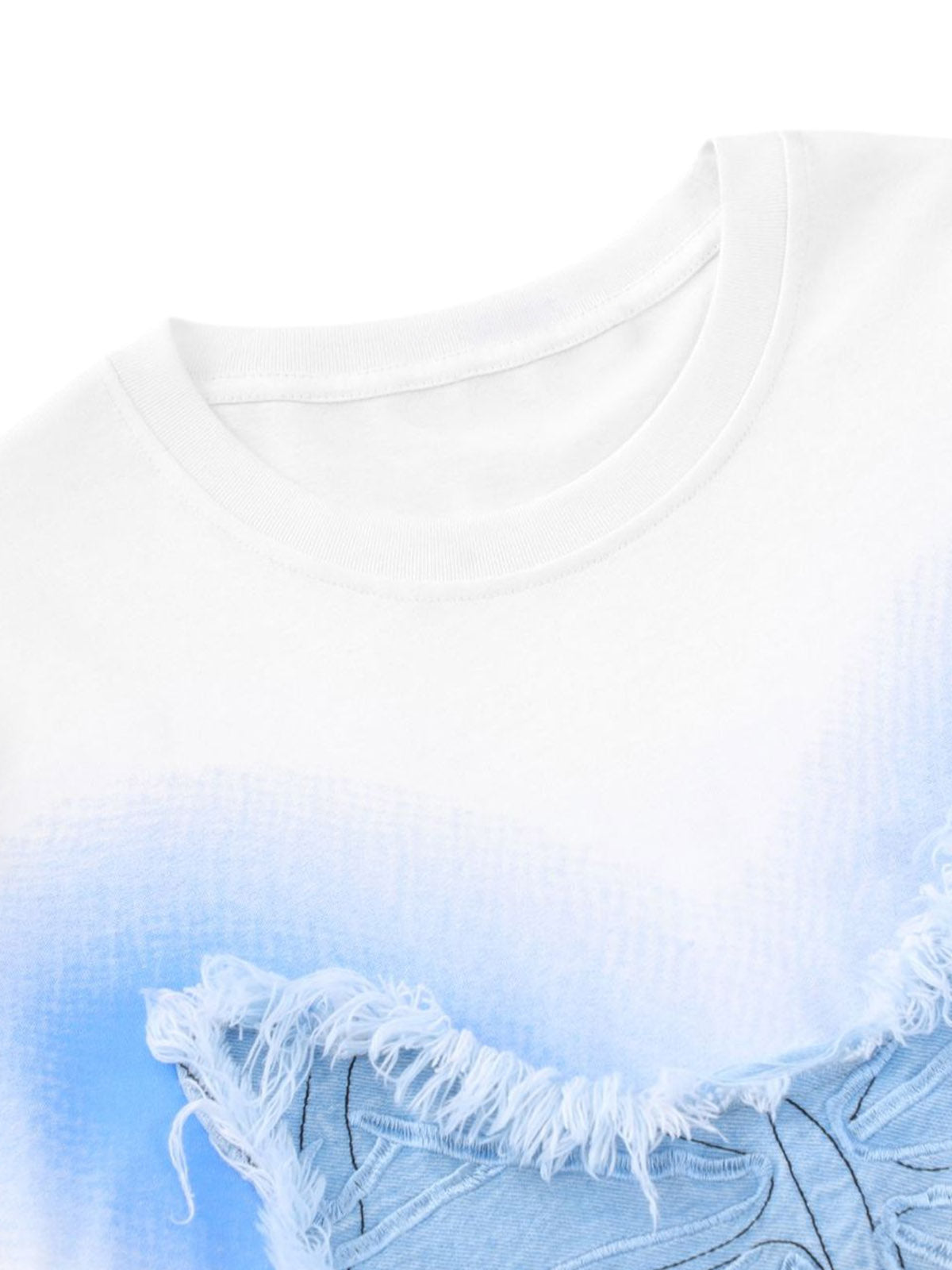 Butterfly Patch Embroidered Graphic T-Shirt - image 9