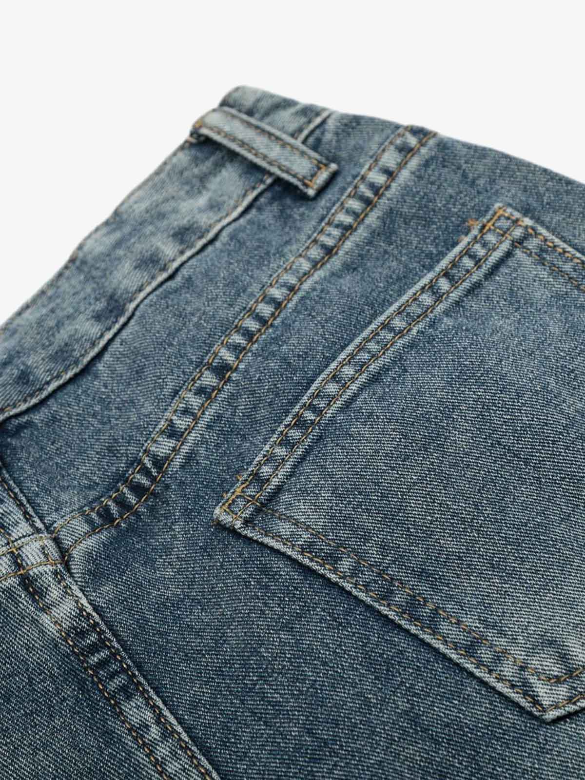 Blumen Barrel Jeans – Nahaufnahme Gesäßtasche | XoKool