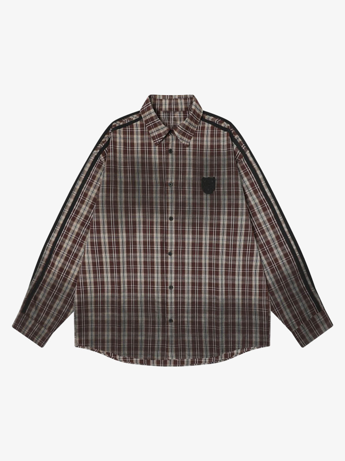 Vintage Patch Embroidered Plaid Shirt