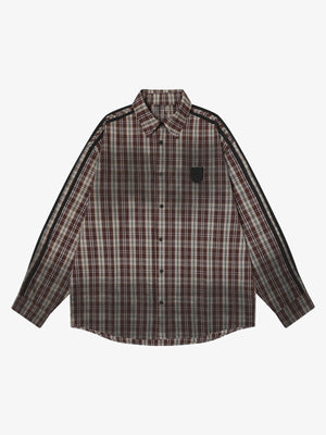Vintage Patch Embroidered Plaid Shirt - thumbnail 1