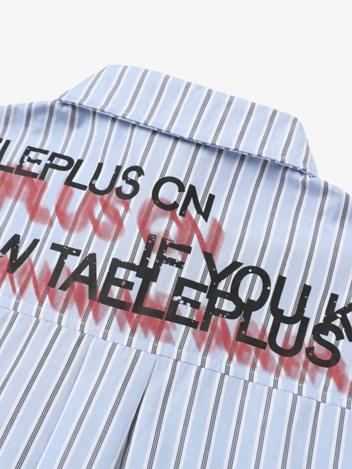Street Lettering Vintage Striped Shirt - image 17
