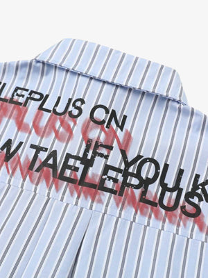 Street Lettering Vintage Striped Shirt - thumbnail 17