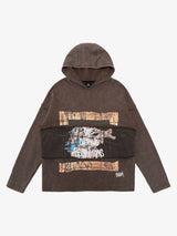 Distressed Thorn Destruction Painting Hooded Sweatshirt