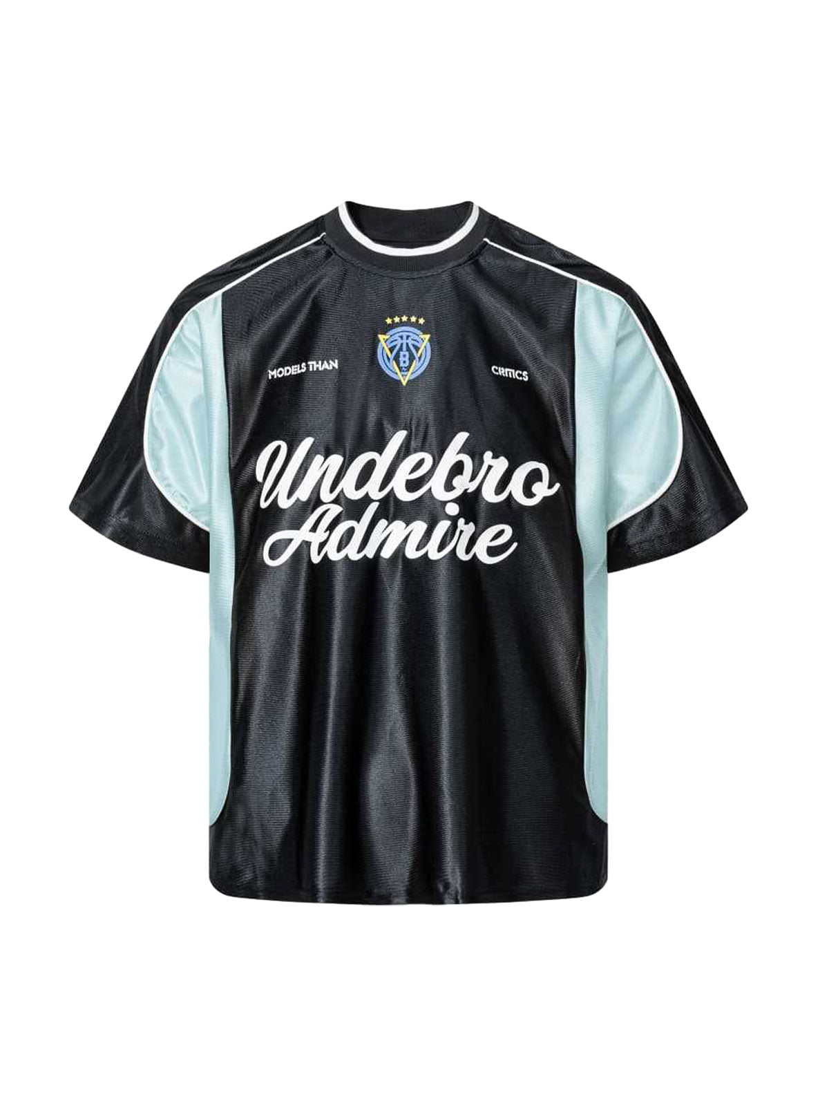 Contrast Stitching Letter Jersey T-shirt