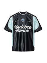 Contrast Stitching Letter Jersey T-shirt