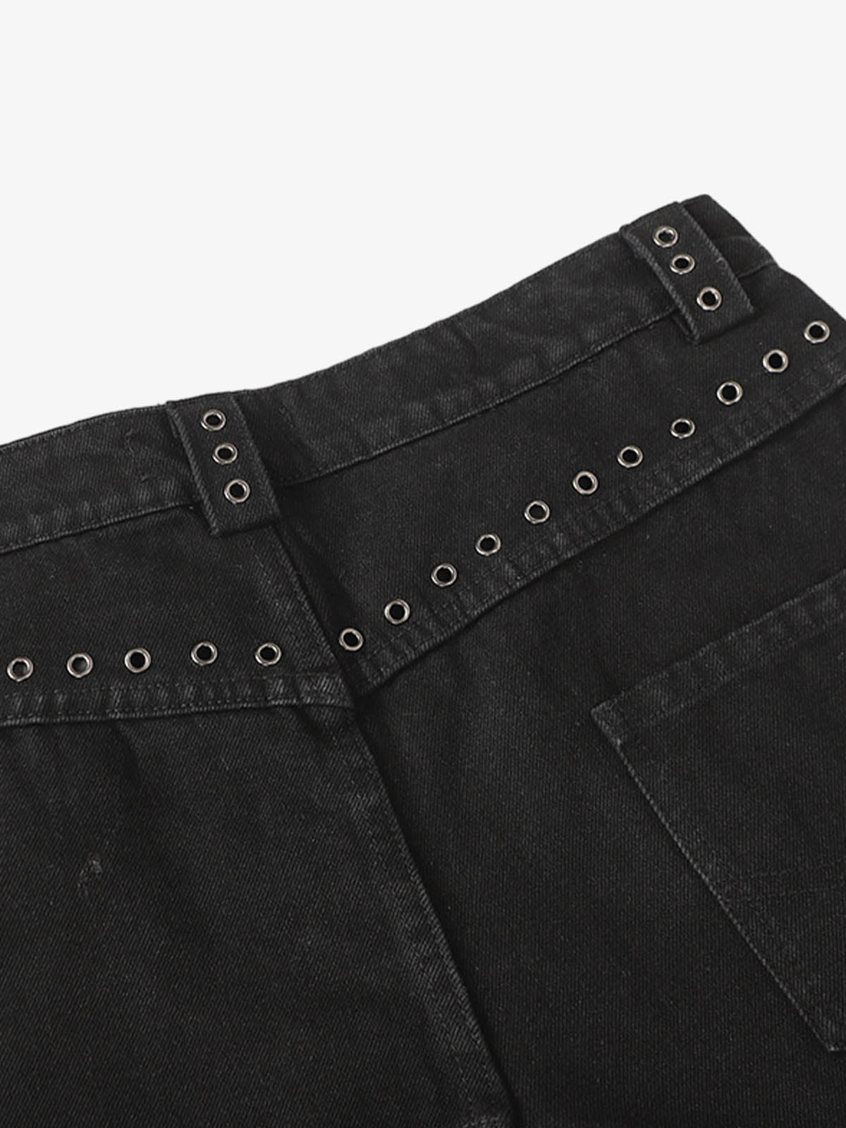 Two tone baggy jeans – back yoke grommets close-up | XoKool