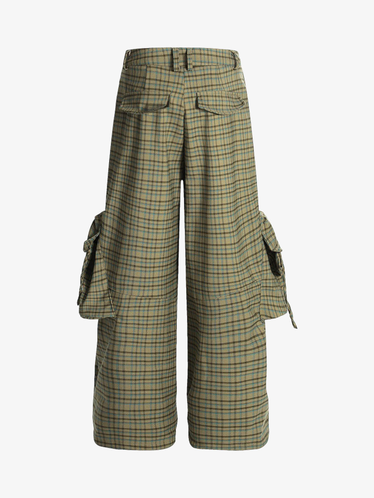 Retro Plaid Multi-pocket Cargo Pants