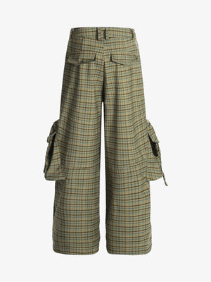 Retro Plaid Multi-pocket Cargo Pants - thumbnail 2