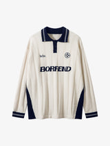 Retro College Polo Collar Knit Sweater