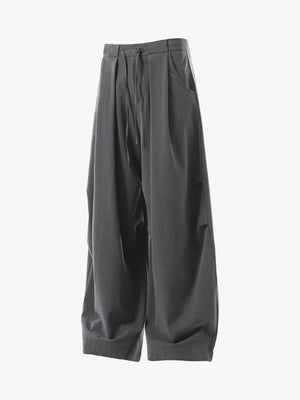 High Street Drawstring Design Pleated Flared Scimitar Pants - thumbnail 2