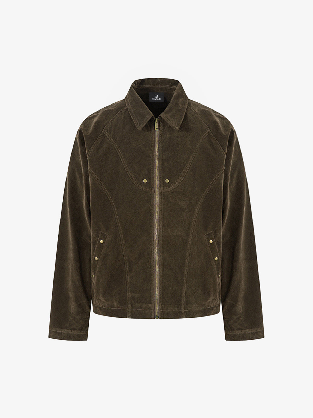 Suede Lapel Deconstructed Patchwork Jacket