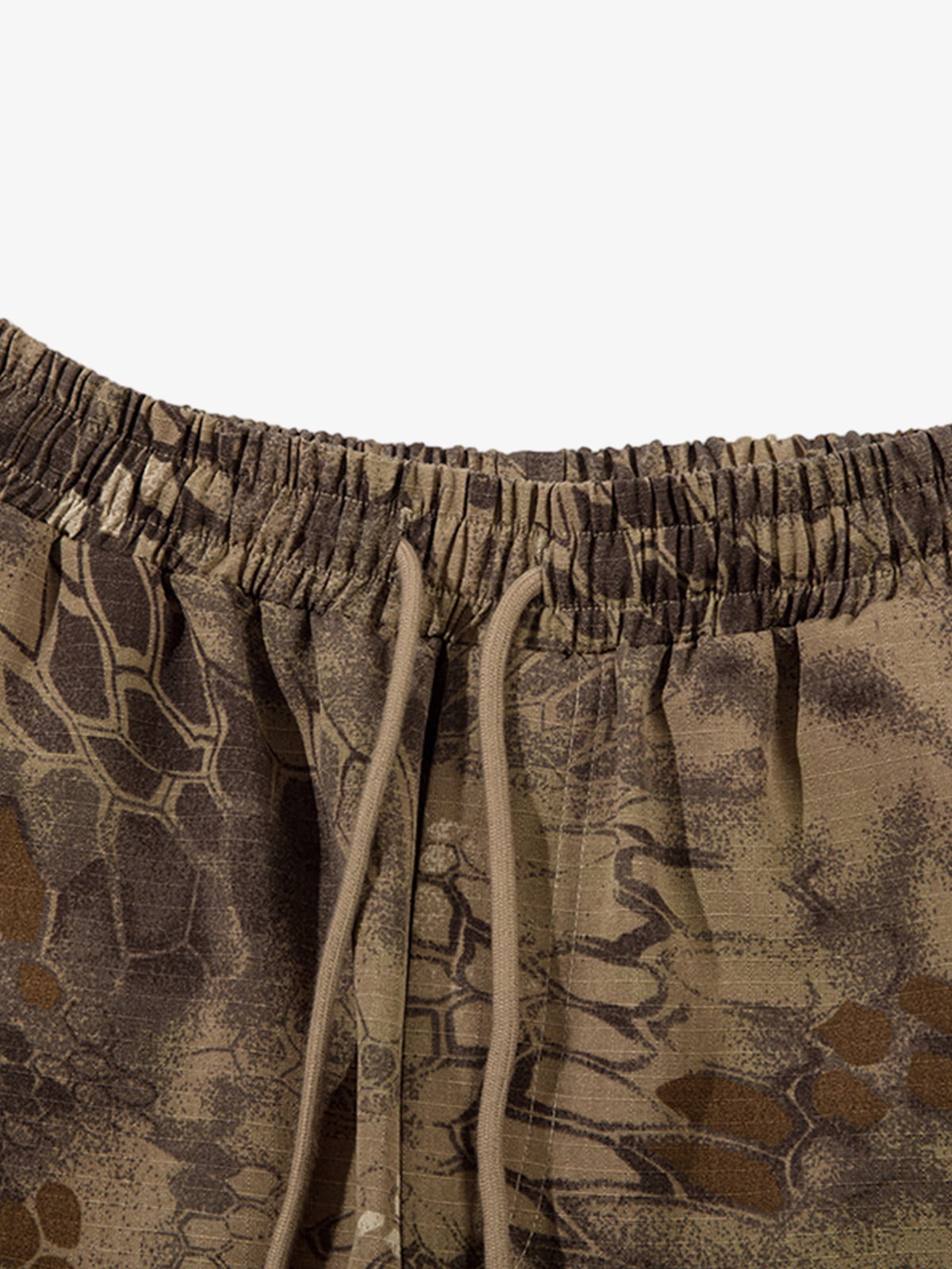 Adjustable Drawstring Python Camouflage Barrel Cargo Pants - image 9