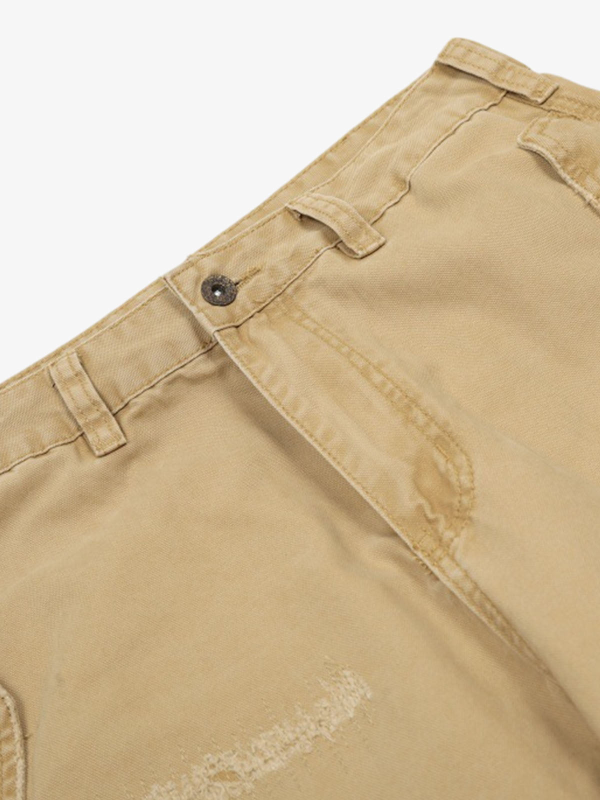 Cotton Hole Patch Pleated Multi-Pocket Cargo Casual Pants - image 4