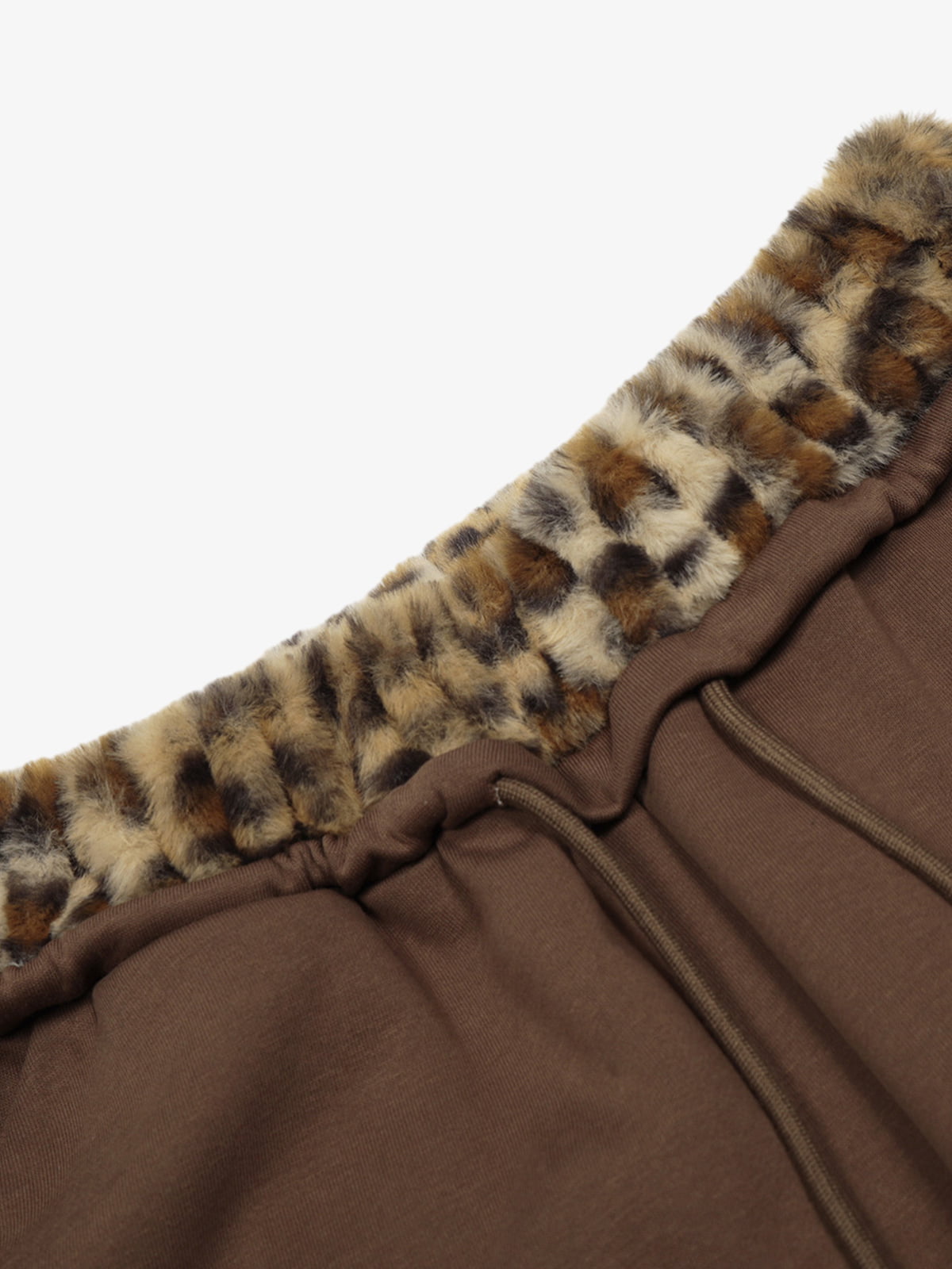 Retro Double-Waist Leopard Patch Barrel Pants - image 9