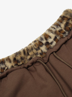 Retro Double-Waist Leopard Patch Barrel Pants - thumbnail 9