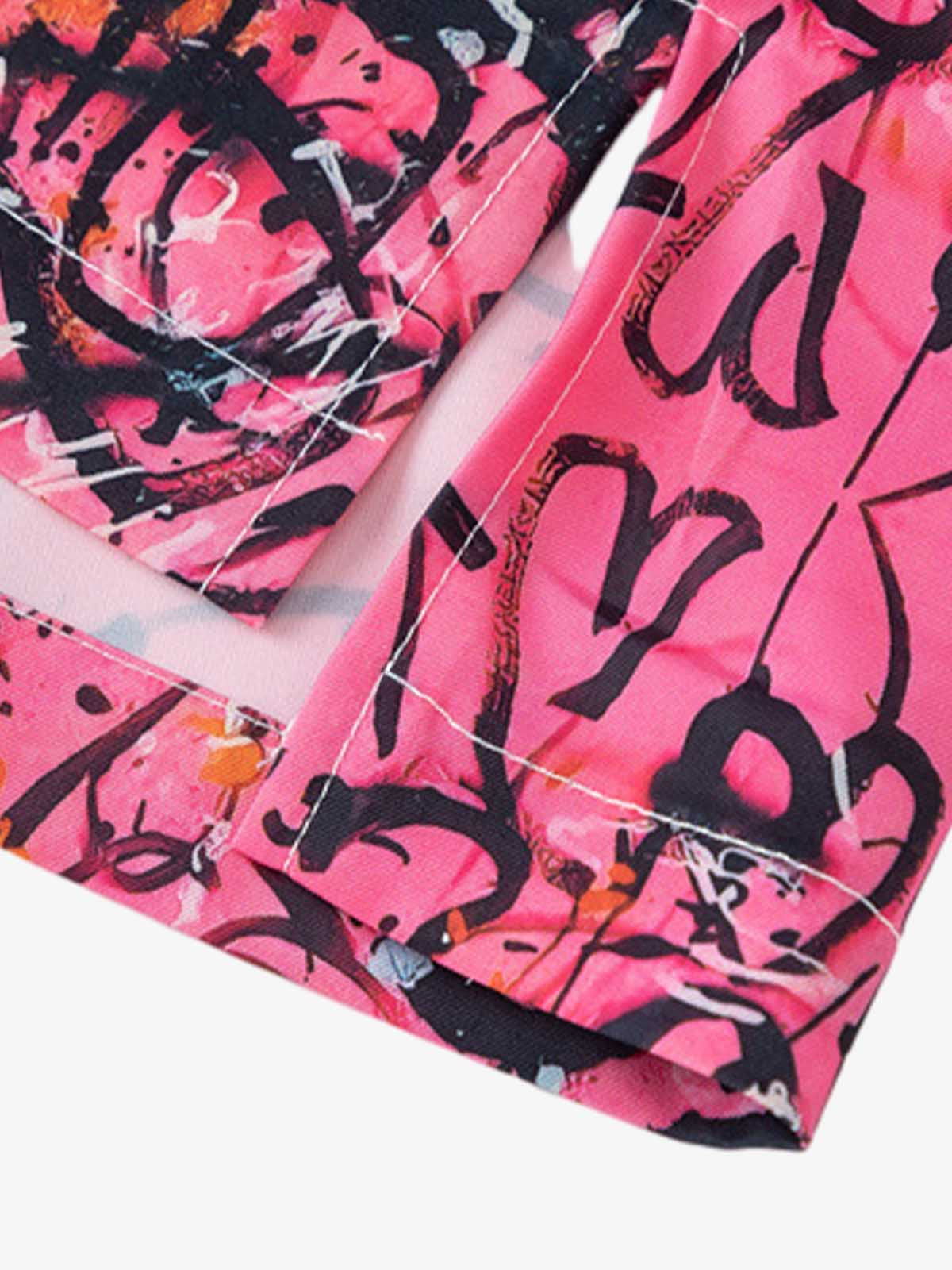 Graffiti Print Short-Sleeved Shirt - image 6