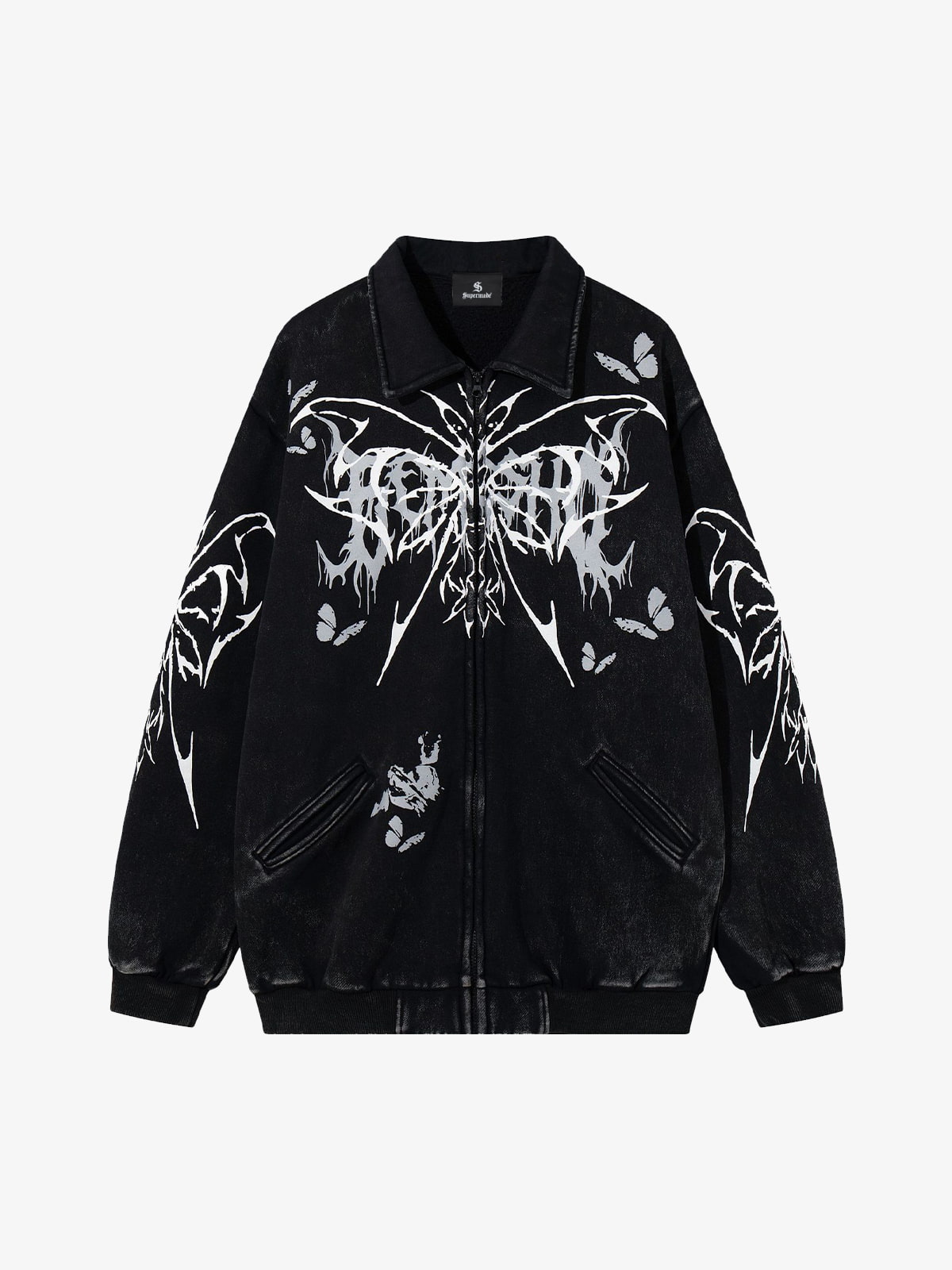 Punk Gothic Butterfly Graphic Streetwear Jacket