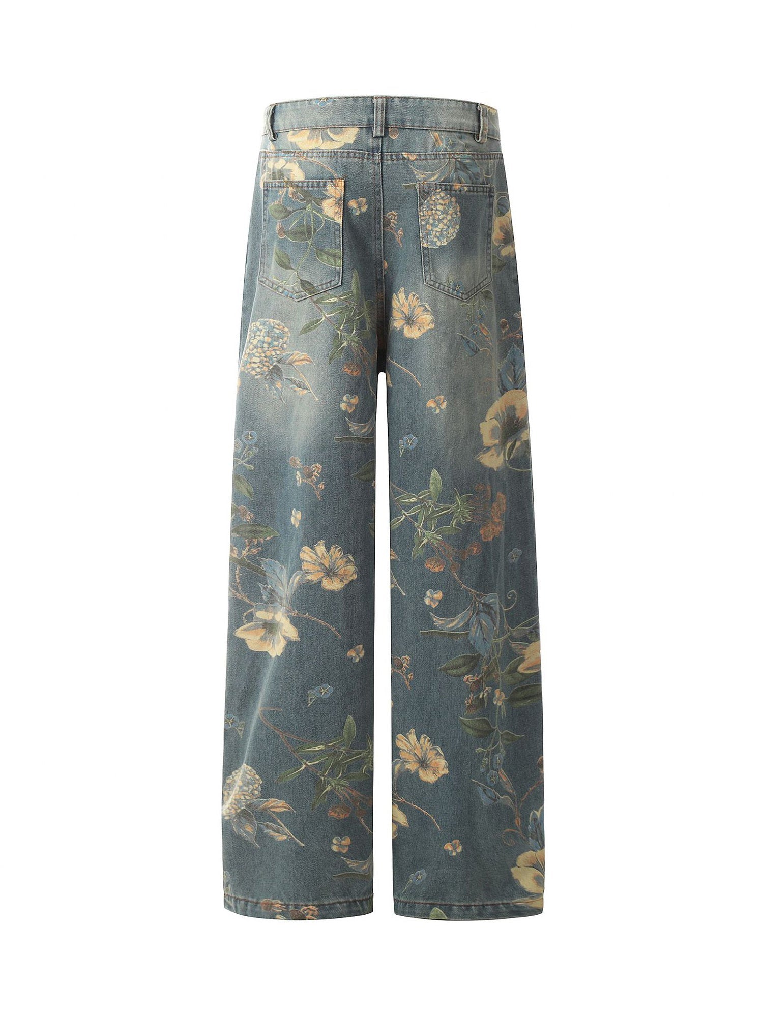 Carpenter Pant Vintage Floral Wide Leg Streetwear Style - 8001