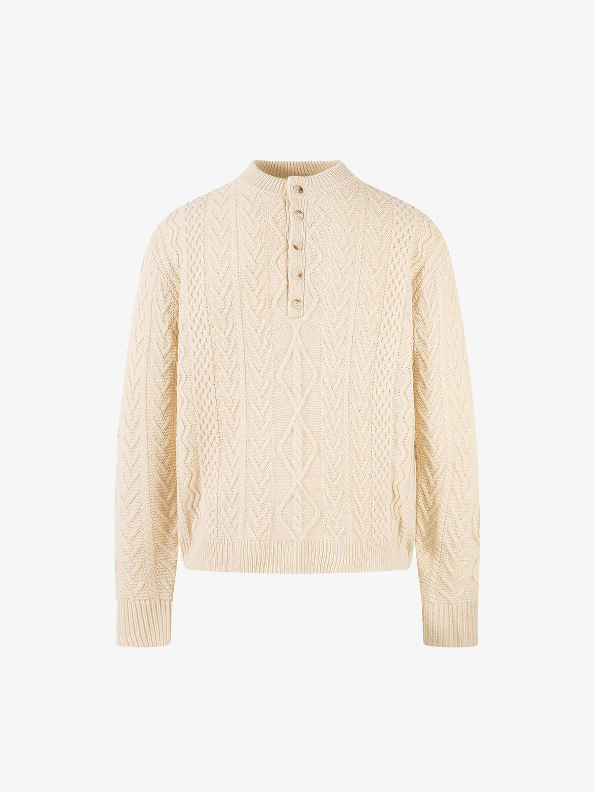 Vintage Diamond Knit Half Placket Sweater