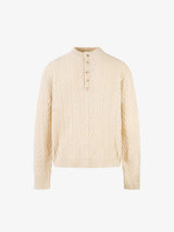 Vintage Diamond Knit Half Placket Sweater