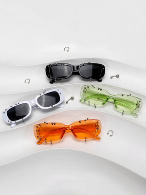 Retro Punk Studded Small Square Frame Sunglasses - thumbnail 8
