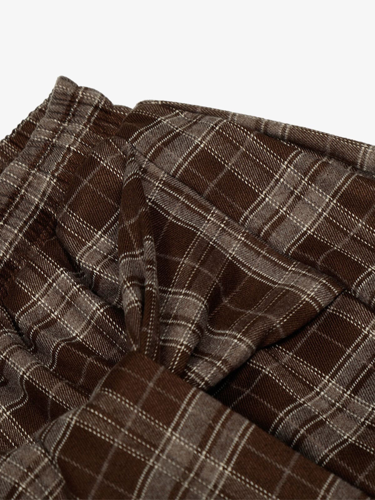 Street Pleated Waistband Plaid Check Barrel Pants - image 4