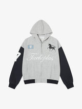 Vintage Jersey Knitted Zippered Cardigan Hooded Sweatshirt