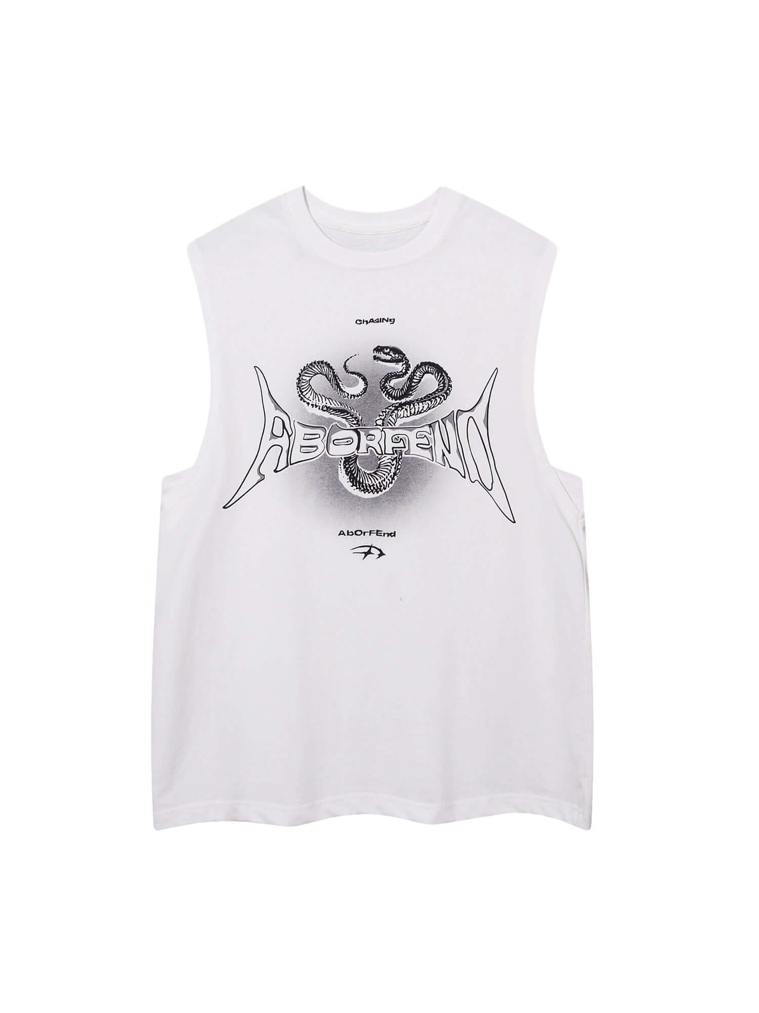 Bring edge to your wardrobe with the Aborfend Tank Top — a bold blend of comfort and attitude. Crafted from a soft, breathable cotton blend, this sleeveless top features a striking gothic-inspired graphic print, paired with a classic crew neck for all-day
