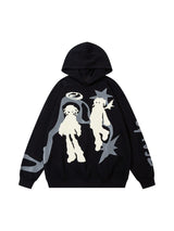 Refresh your streetwear collection with the Abstract Angel Print Pullover Hoodie. Crafted from a soft and breathable cotton blend, this hoodie offers unbeatable comfort combined with standout style. Featuring a unique graphic print design, ribbed cuffs an