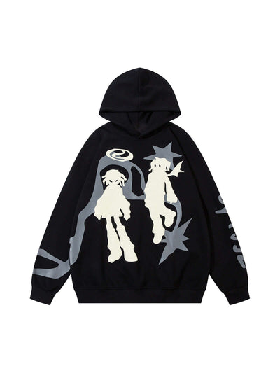 Abstract Angel Pullover Hoodie Streetwear
