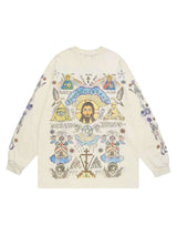 Stand out with effortless flair in the American High Street Graffiti Long Sleeve T Shirt. Crafted from a soft cotton blend, this shirt features detailed allover graphic prints inspired by vintage street art and urban graffiti. With a relaxed fit, classic