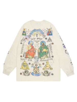 Stand out with effortless flair in the American High Street Graffiti Long Sleeve T Shirt. Crafted from a soft cotton blend, this shirt features detailed allover graphic prints inspired by vintage street art and urban graffiti. With a relaxed fit, classic