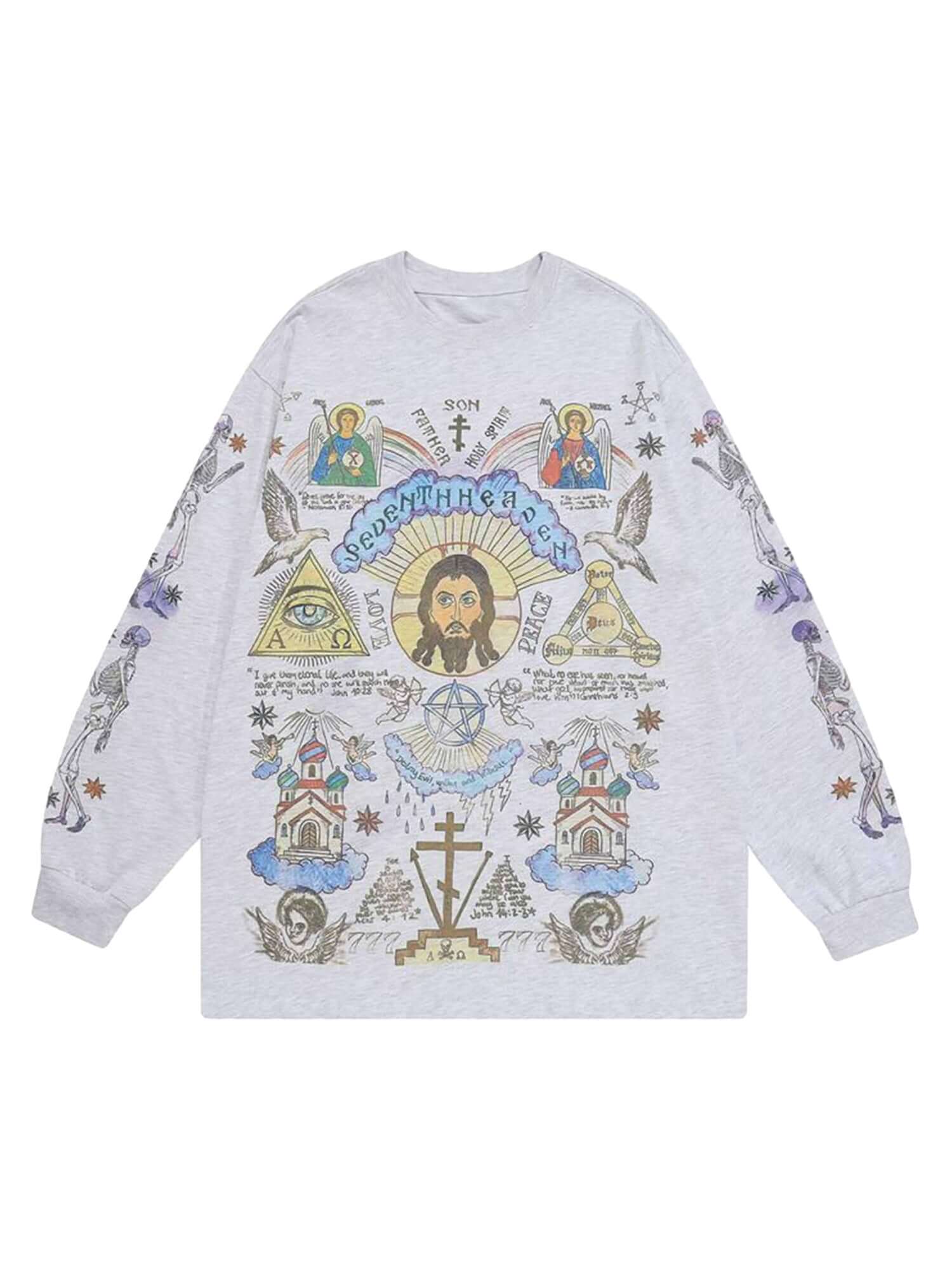 Stand out with effortless flair in the American High Street Graffiti Long Sleeve T Shirt. Crafted from a soft cotton blend, this shirt features detailed allover graphic prints inspired by vintage street art and urban graffiti. With a relaxed fit, classic