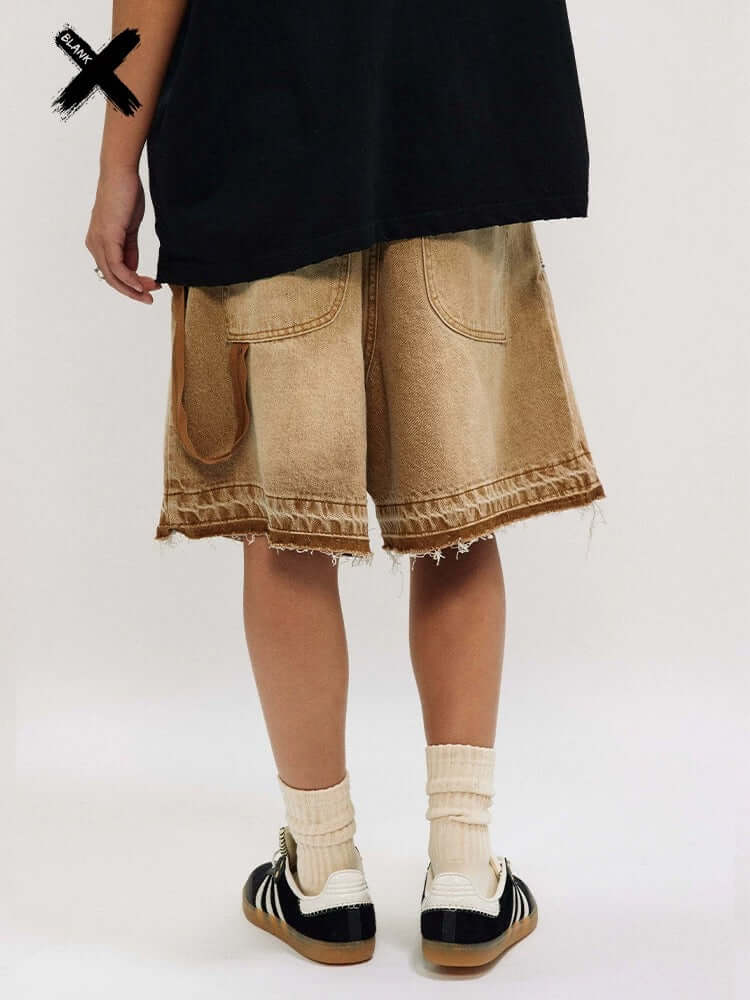 Elevate your casual wardrobe with the American Retro Distressed Washed Denim Shorts — a stylish essential blending comfort and urban edge. Made from breathable denim, these shorts feature a distressed finish, practical side pockets, ribbed cuffs and hem f
