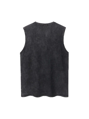 Channel vintage rock vibes with the American Retro Love Graffiti Vest. Crafted from a soft cotton blend, this sleeveless tee features a bold Green Day–style graphic print with a distressed finish, giving it that raw, lived-in attitude. Designed with a cla