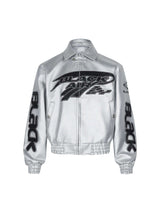 Make a bold statement with the American Vintage Street PU Leather Jacket. Crafted from lightweight satin with a sleek PU leather finish, this standout piece features a reflective logo and star print details for a unique urban edge. The jacket includes rib