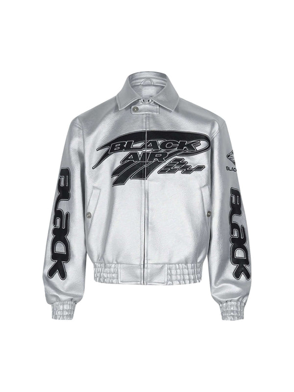 Make a bold statement with the American Vintage Street PU Leather Jacket. Crafted from lightweight satin with a sleek PU leather finish, this standout piece features a reflective logo and star print details for a unique urban edge. The jacket includes rib