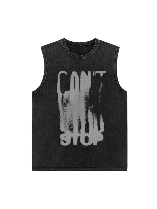 Make a bold statement with the Art Letter Washed Distressed Vest. Crafted from a soft and breathable cotton blend, this sleeveless vest features a striking graphic print and a washed, distressed finish that adds effortless streetwear edge. Designed with a