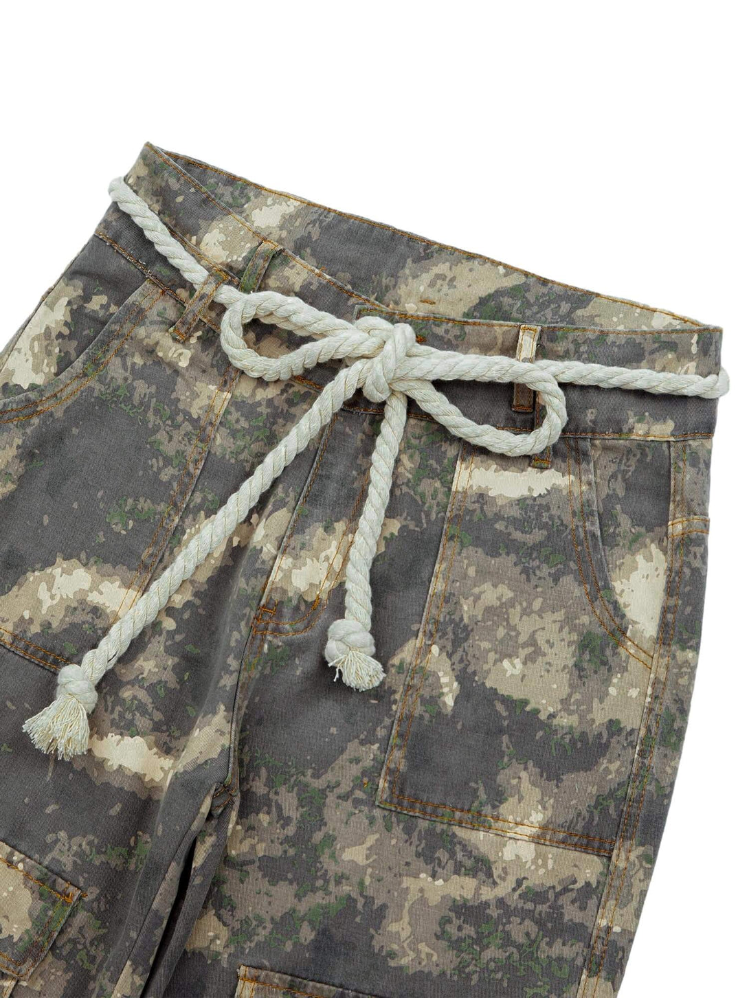 Embrace laid-back utility with the Camo Baggy Wide Leg Pockets Cargo Pants — a functional staple with bold streetwear appeal. Made from a breathable cotton blend, these relaxed-fit pants feature a drawstring waistband for customizable comfort and multiple