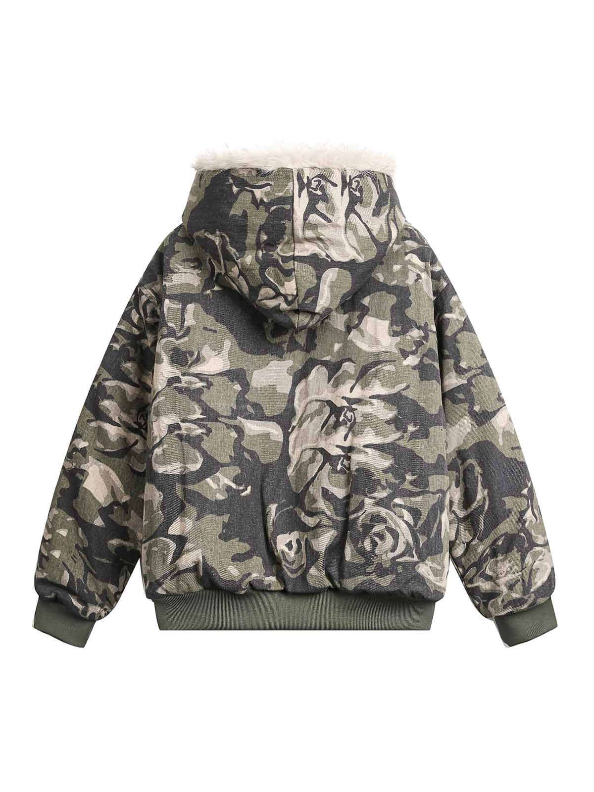 Stay warm and standout-ready with the Camouflage Fur Hooded Jacket — a bold outerwear essential designed for streetwear lovers and cold-weather comfort. Made from a durable cotton blend with soft faux fur lining, this jacket features a detachable hood, ri