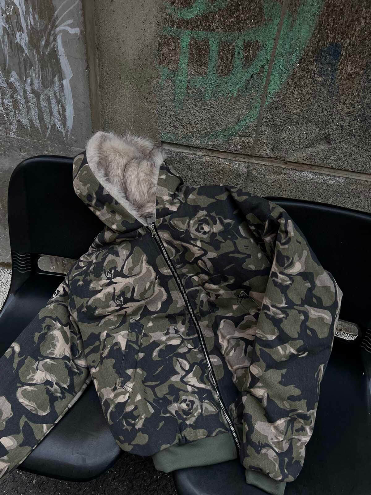 Stay warm and standout-ready with the Camouflage Fur Hooded Jacket — a bold outerwear essential designed for streetwear lovers and cold-weather comfort. Made from a durable cotton blend with soft faux fur lining, this jacket features a detachable hood, ri